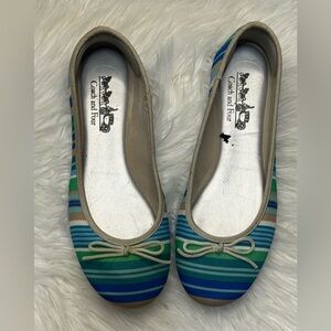 💙💚 Coach and Four - Striped Ballet Flats w/ Bow – Women’s Size 7.5